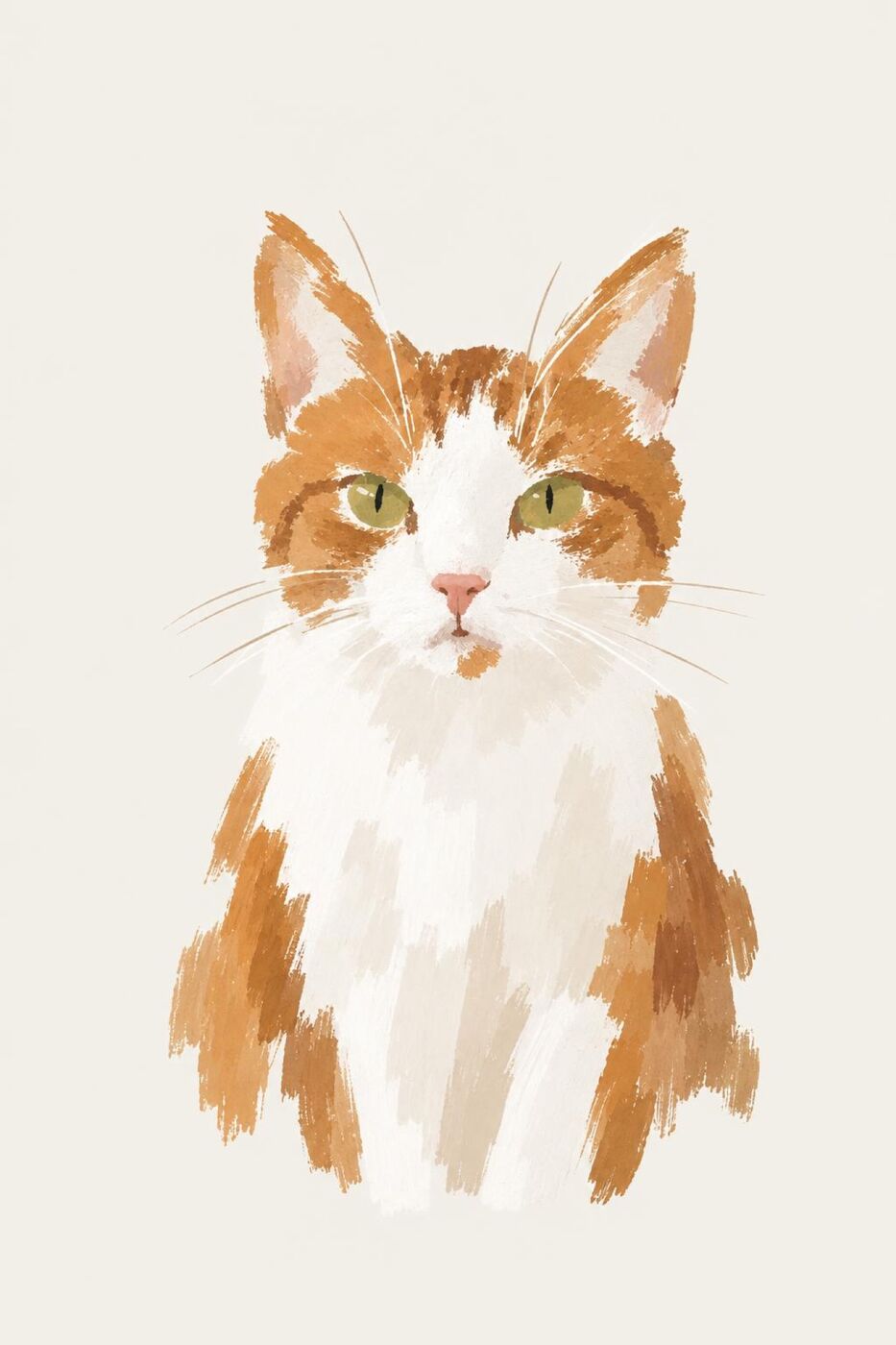 抽象编辑作品：一只白棕猫，由 Photo Skill 生成。