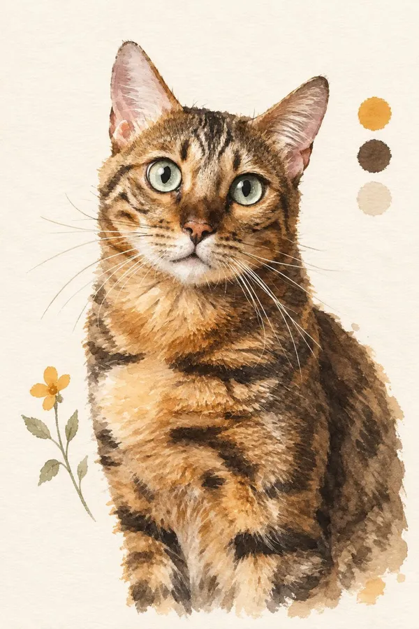 杂志明信片：黄底猫